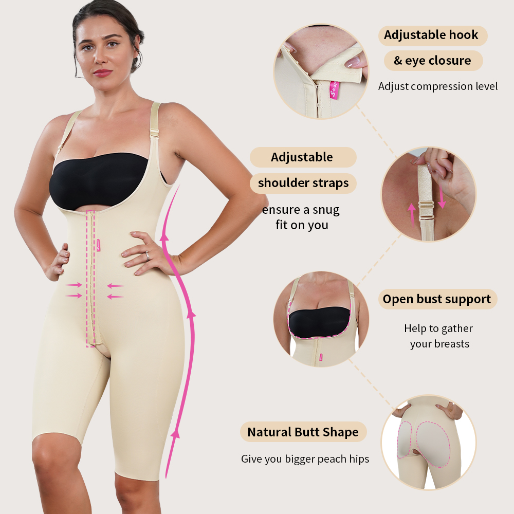 BBL Stage 2 Fajas Colombianas Para Mujer Post Surgery Full Body Butt Shapewear With Zipper De Body Shaper For Women 04
