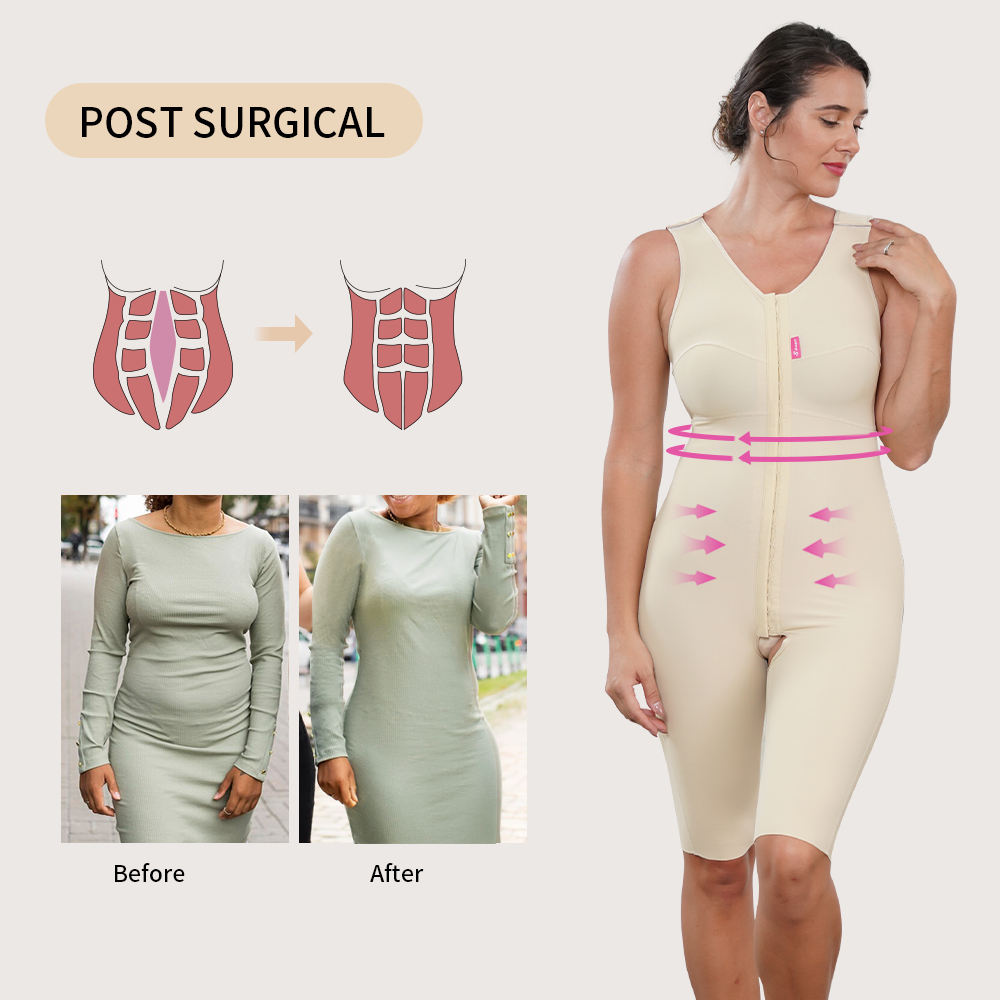 Full Body Liposuction Post Surgery Stage 1 Fajas Compression Shapewear Wholesale Open Crotch Garment Bodysuit For Women 03