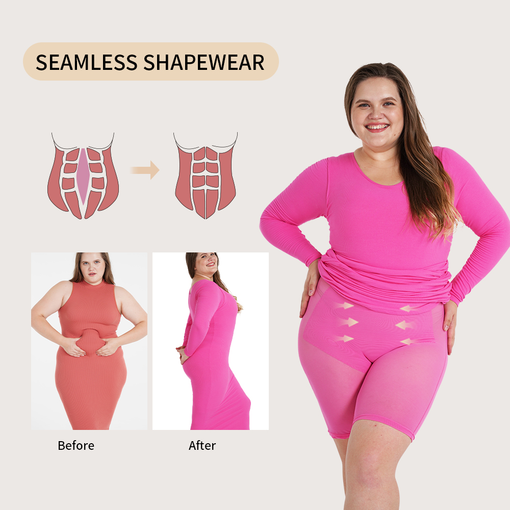 Long Bodycon Body Seamless Compressed Wholesale Tummy Control Built In Shapewear Dress With Shaper Lingerie For Women 02