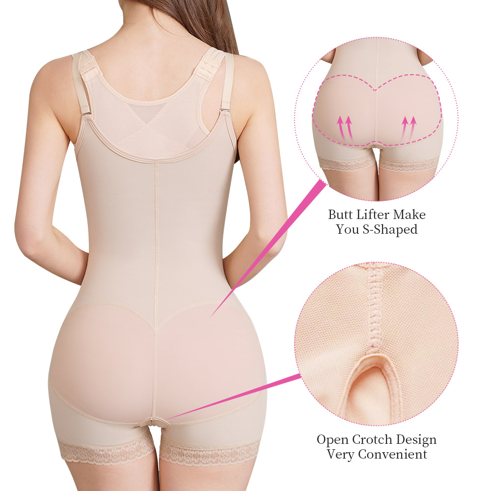 Post Surgical Surgery High Compression Liposuction Garment Faja Full Body Shaper Bodysuit Shapewear For Women 02