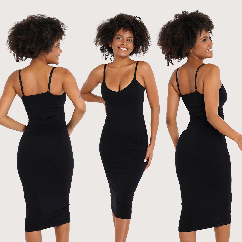 Seamless Backless Compressed Tummy Control Hourglass Maxi Body Built In Shapewear Dress Bodycon Shaper For Women 02