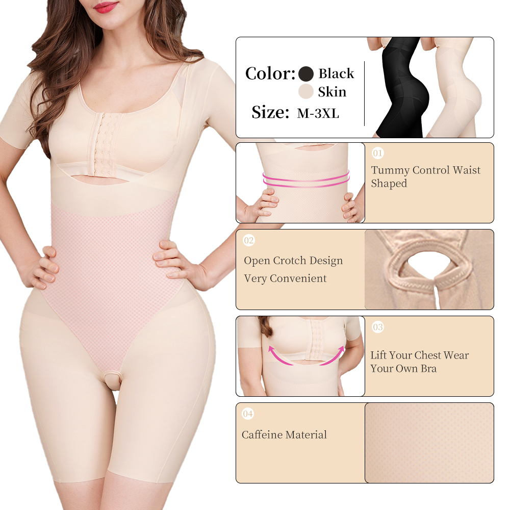 Seamless Nylon Full Body Suit Tummy Control Slimming Push Up Compression Garment Butt Lifter Shaper for Women Lady 03