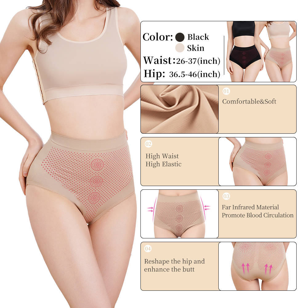 Women Underwear Far Infrared Panties Anti-Cellulite Slimming Corset High Waist Body Shaper Briefs Seamless Panties 02